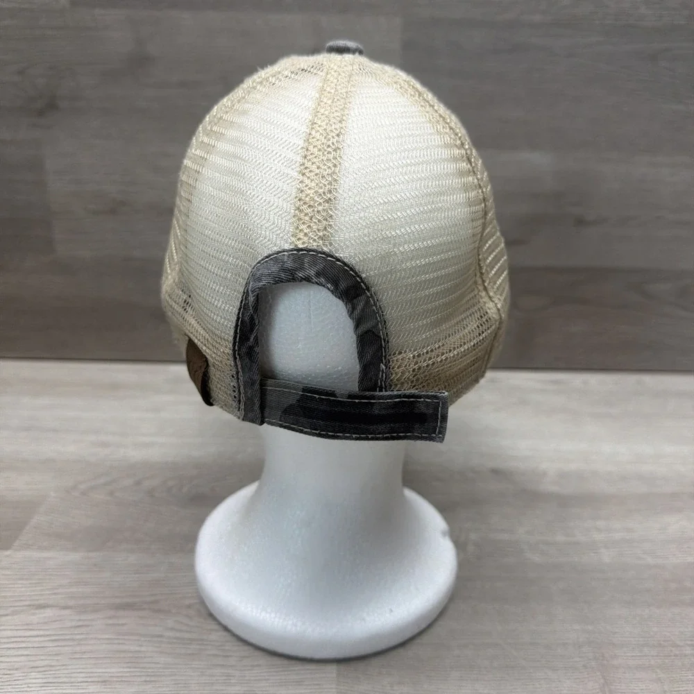 Down East Cotton Co. Distressed Camo Breathable Mesh Back Hat Unisex OSFM